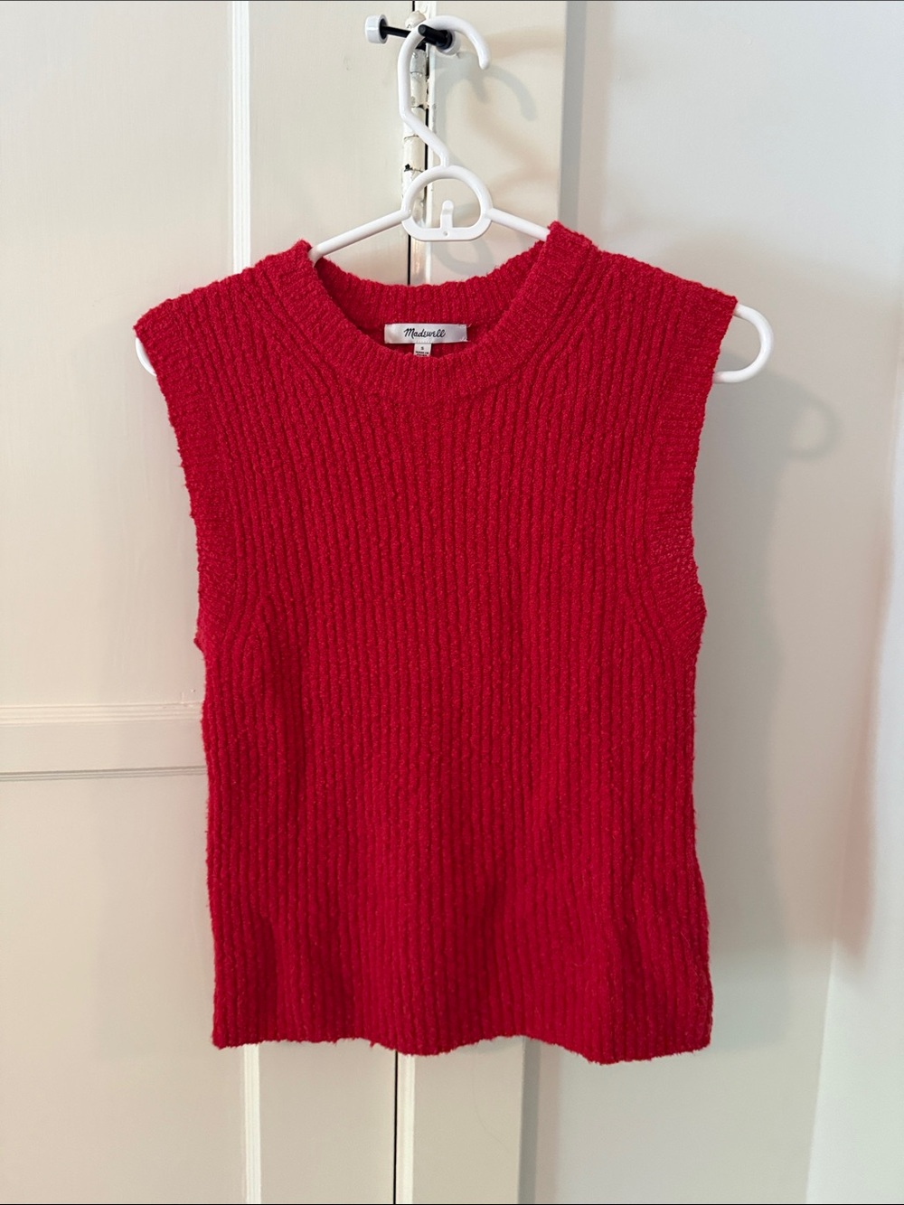 Madewell Ribbed Knit Sleeveless Tank - Bright Red